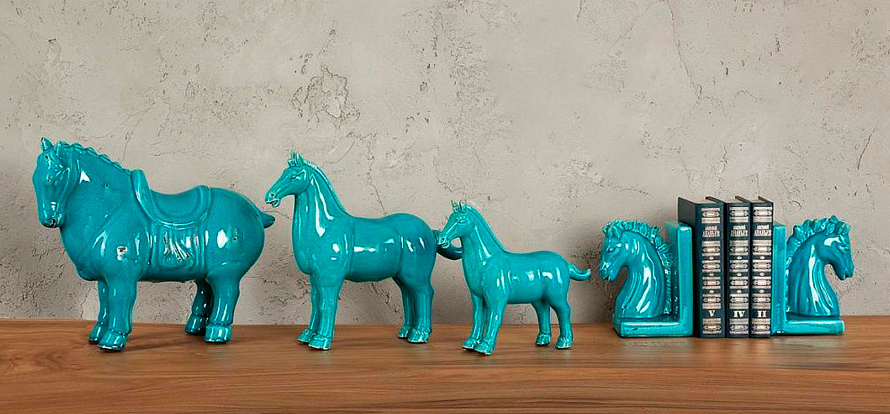 Фигурка керамика синяя лошадь большая Blue Horse Фигурка керамика синяя лошадь большая Blue Horse - Loft-Concept в Саратове