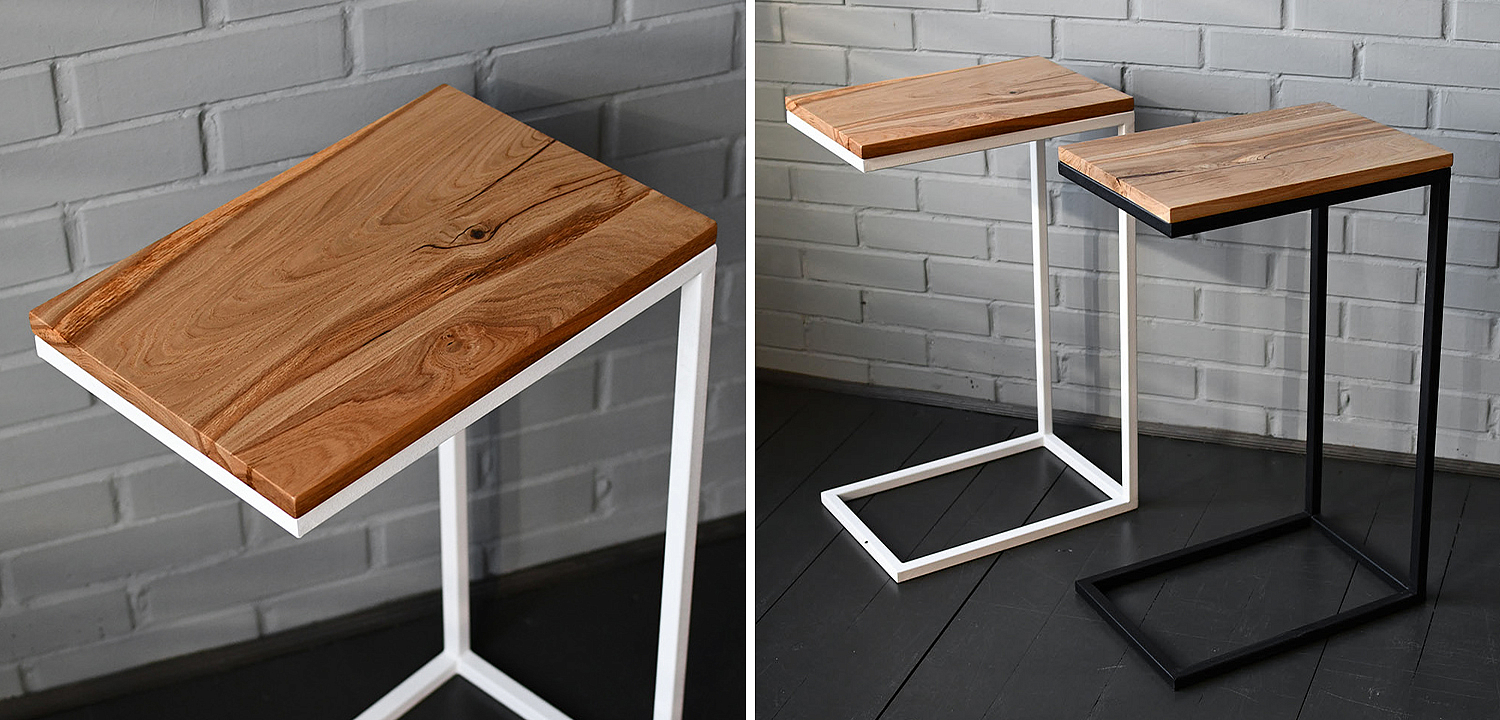 Приставной стол Hanson White Industrial Metal Rust Side Table Приставной стол Hanson White Industrial Metal Rust Side Table - Loft-Concept в Саратове