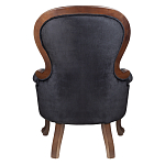 Кресло с мягкой обивкой из черного велюра на 4-х деревянных ножках Evelyn Classical Armchair варинант исполнения - 3 | Loft Concept в Саратове