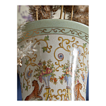 Ваза высокая из фарфора на бронзовом основании Turquoise Blooming Garden варинант исполнения - 8 | Loft Concept в Саратове