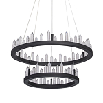 Люстра с двумя кольцами черного цвета с хрустальными элементами QUARTZ CRYSTAL варинант исполнения - 1 | Loft Concept в Саратове