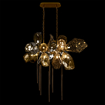 Люстра подвесная с 18-ю стеклянными плафонами с вертикальными подвесками Gilded Mirage  варинант исполнения - 3 | Loft Concept в Саратове