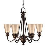 Люстра бронзового цвета с конусными плафонами из бежевого стекла Hinkley варинант исполнения - 1 | Loft Concept в Саратове