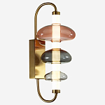 Бра с плафоном из разноцветного стекла Glass Peonies варинант исполнения - 3 | Loft Concept в Саратове