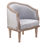 Кресло низкое с мягкой обивкой из велюра на 4-х деревянных ножках Emile Armchair grey варинант исполнения - 1 | Loft Concept в Саратове