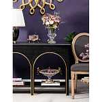 Ваза из прозрачного стекла на бронзовой подставке с ободком и ручками в виде стрекоз Eden Garden варинант исполнения - 7 | Loft Concept в Саратове