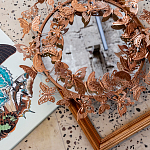 Зеркало круглое в металлической раме украшенной фигурами бабочек Butterflies варинант исполнения - 4 | Loft Concept в Саратове