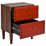 Тумба прикроватная красная из массива бука с 2-мя ящиками Wenge Light варинант исполнения - 3 | Loft Concept в Саратове