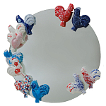 Зеркало круглое с декором в виде петушков Cockerel варинант исполнения - 1 | Loft Concept в Саратове