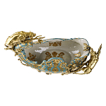 Чаша голубого цвета с оранментом и и бронзовыми фигурами леопардов Eden Garden варинант исполнения - 4 | Loft Concept в Саратове