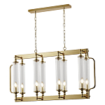 Люстра прямоугольная с 8-ю стеклянными плафонами цилиндрической формы Jeanette варинант исполнения - 2 | Loft Concept в Саратове