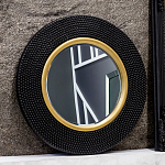 Зеркало в черной фактурной раме с золотым кантом Summon the Light варинант исполнения - 6 | Loft Concept в Саратове