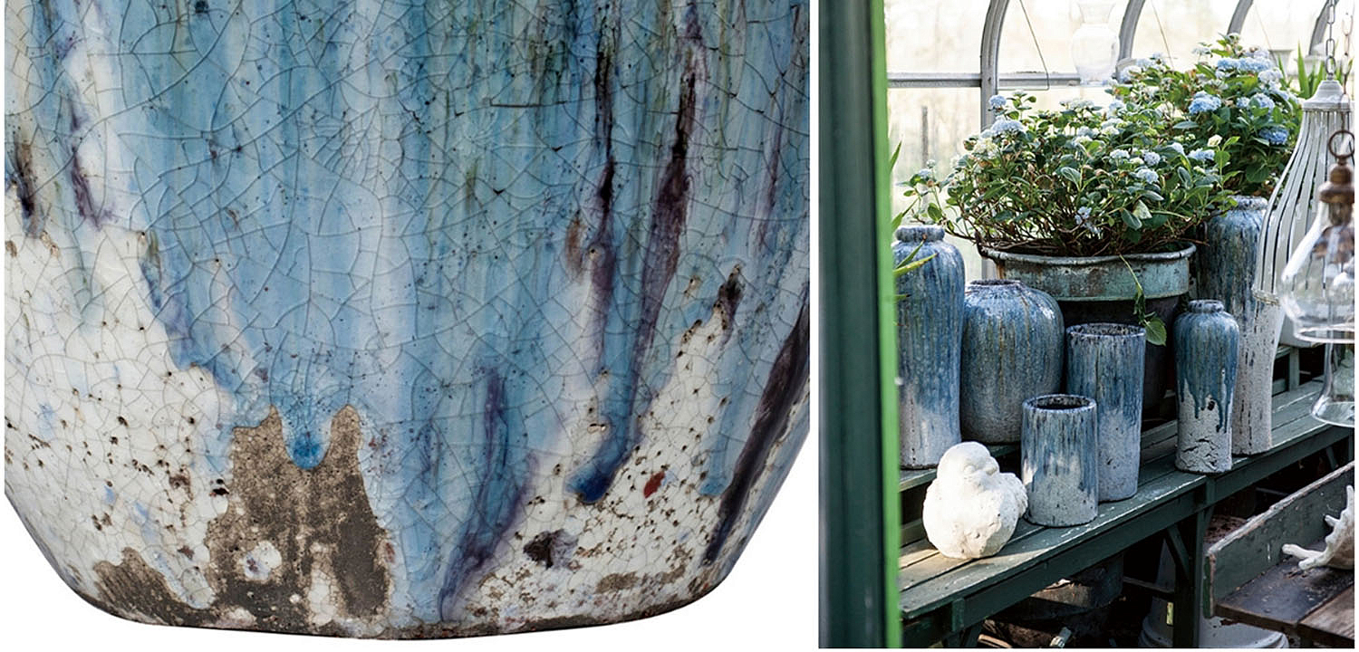 Ваза Terracotta Vase blue-white Ваза Terracotta Vase blue-white - Loft-Concept в Саратове