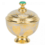 Сахарница металлическая с гравировкой и натуральным камнем Малахит в подарочной коробке Metal Stone Sugar Bowls варинант исполнения - 1 | Loft Concept в Саратове