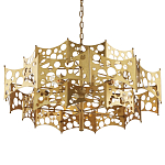 Люстра фигурная золотого цвета Corrugated Panels варинант исполнения - 1 | Loft Concept в Саратове