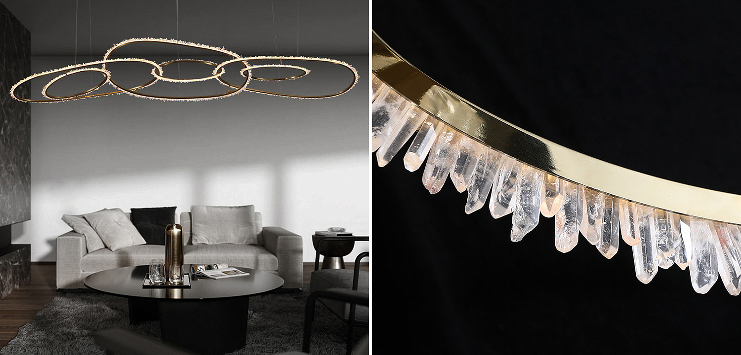 Люстра Six Rings Chain Quartz Crystal Chandelier Люстра Six Rings Chain Quartz Crystal Chandelier - Loft-Concept в Саратове