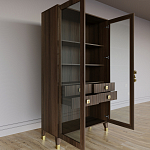 Дизайнерский шкаф витрина Elsa Dreams Walnut с 4-мя ящиками варинант исполнения - 7 | Loft Concept в Саратове