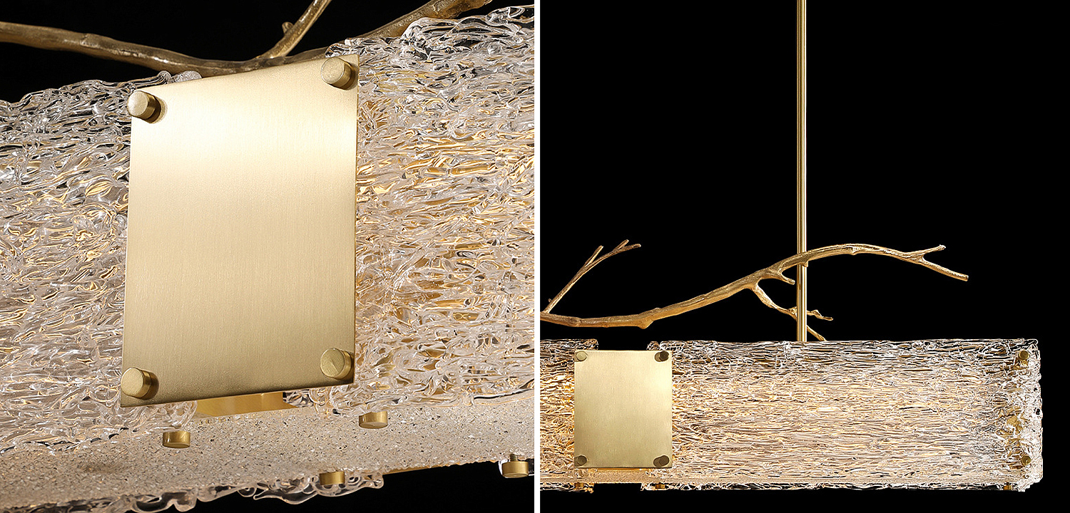 Линейная люстра Golden Branch Glass Chandelier Линейная люстра Golden Branch Glass Chandelier - Loft-Concept в Саратове