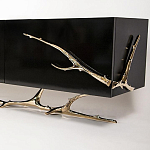 Дизайнерский комод чёрный глянцевый с основанием в виде золотых ветвей Meta Credenza  варинант исполнения - 1 | Loft Concept в Саратове