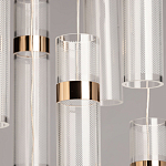 Люстра каскадная с прозрачными цилиндрическими плафонами Jenae Glass Tube Lighting варинант исполнения - 4 | Loft Concept в Саратове