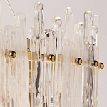 Люстра круглая с прозрачными стержнями разной длины Textured Glass Chandelier варинант исполнения - 9 | Loft Concept в Саратове