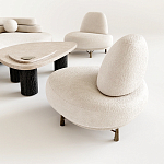 Кресло Vinsen обивка букле молочного цвета варинант исполнения - 1 | Loft Concept в Саратове