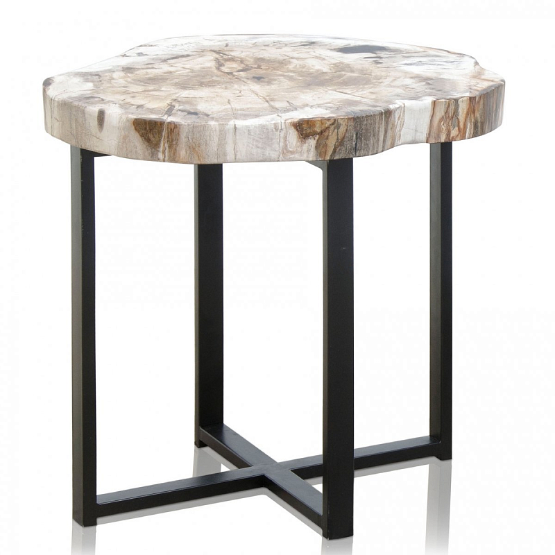 PETRIFIED WOOD COFFEETABLE S Окаменелое дерево Черный в Саратове | Loft Concept 
