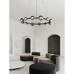 Люстра подвесная светодиодная в форме кольца Gray Ring Chandelier варинант исполнения - 2 | Loft Concept в Саратове