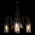 Уличная подвесная люстра с 4-мя цилиндрическими плафонами на цепях Elysian Lanterns варинант исполнения - 2 | Loft Concept в Саратове
