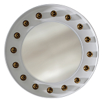 Зеркало белое с круглыми золотыми декоративными элементами Prince of the Church варинант исполнения - 1 | Loft Concept в Саратове