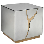 Столик журнальный зеркальный с золотым декором Gold Painted Mirror Table варинант исполнения - 1 | Loft Concept в Саратове