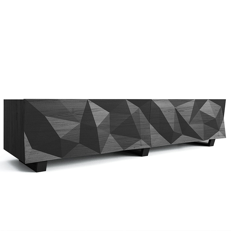 TV-тумба с большими угловыми фигурами Geometric Greece Графитовый TV-тумба с большими угловыми фигурами Geometric Greece Графитовый в Саратове | Loft Concept