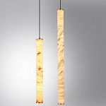 Подвесной светильник с плафоном в форме цилиндра из алебастра Cryptocrystalline Stone варинант исполнения - 3 | Loft Concept в Саратове