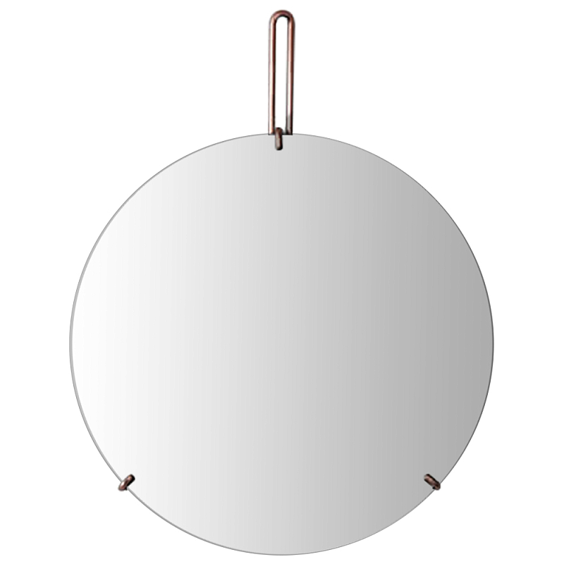 Круглое зеркало на металлическом подвесе Laier Mirror Медь Зеркало в Саратове | Loft Concept 