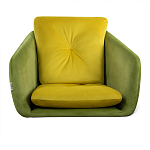 Стул с мягкой обивкой из велюра и подъемно-поворотным механизмом на колесиках Mason Green and Yellow варинант исполнения - 3 | Loft Concept в Саратове