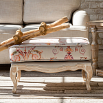 Мягкая банкетка из массива бука серая с растительным орнаментом Raffael Grey Floral Banquette варинант исполнения - 6 | Loft Concept в Саратове