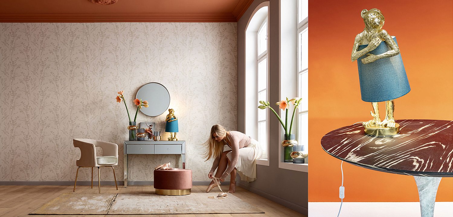 Настольная лампа Golden Monkey Hugging Lampshade Настольная лампа Golden Monkey Hugging Lampshade - Loft-Concept в Саратове