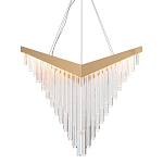 Люстра золотого цвета в форме галочки с каскадом длинных прозрачных трубок Eurofase варинант исполнения - 1 | Loft Concept в Саратове