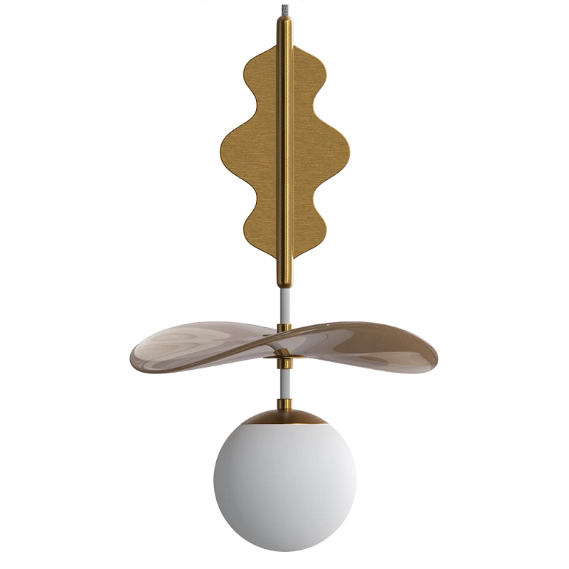 Подвес Bloomy 3 Бежевый Белый Латунь в Саратове | Loft Concept 