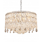 Люстра круглая с хрустальными подвесками на серебряном каркасе Roul Crystal Light варинант исполнения - 4 | Loft Concept в Саратове