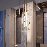 Люстра в современном стиле с 30-ю каскадными светодиодными лампами Golden LED Rain варинант исполнения - 3 | Loft Concept в Саратове