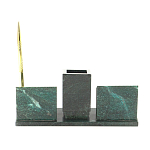 Настольный письменный набор из змеевика с визитницами и ручкой Successful Leader варинант исполнения - 3 | Loft Concept в Саратове