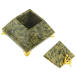 Шкатулка пирамида из натурального камня змеевик Stone Casket варинант исполнения - 2 | Loft Concept в Саратове