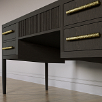 Большой Рабочий стол Primo с 5 выдвижными ящиками Темный орех варинант исполнения - 3 | Loft Concept в Саратове