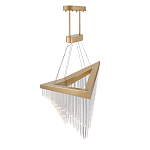 Люстра золотого цвета в форме галочки с каскадом длинных прозрачных трубок Eurofase варинант исполнения - 5 | Loft Concept в Саратове