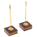 Настольный письменный набор с часами и визитницами из природного камня обсидиана Royal Present варинант исполнения - 4 | Loft Concept в Саратове