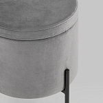 Серый пуф на черных ножках SANJAY варинант исполнения - 4 | Loft Concept в Саратове