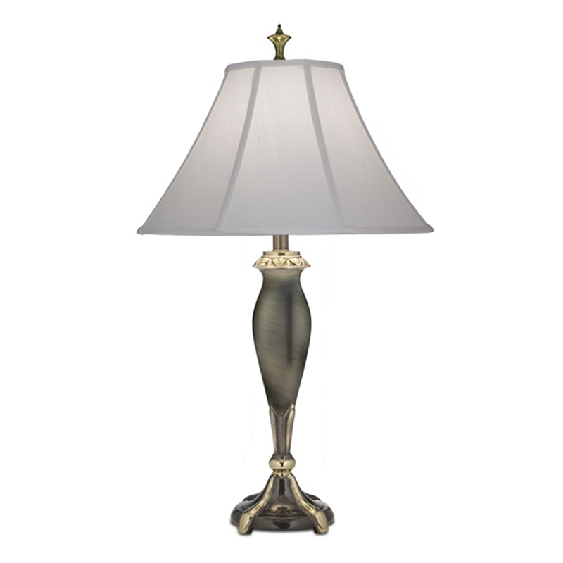 Настольная лампа с белым тканевым абажуром в форме колокола Stiffel Никель Золотой Графит Белый в Саратове | Loft Concept 