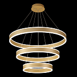 Люстра подвесная светодиодная с тремя золотистыми кольцами Ring Horizontal варинант исполнения - 2 | Loft Concept в Саратове