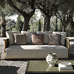 Дизайнерский уличный диван из массива дерева с плетеной спинкой PALINFRASCA Sofa варинант исполнения - 22 | Loft Concept в Саратове